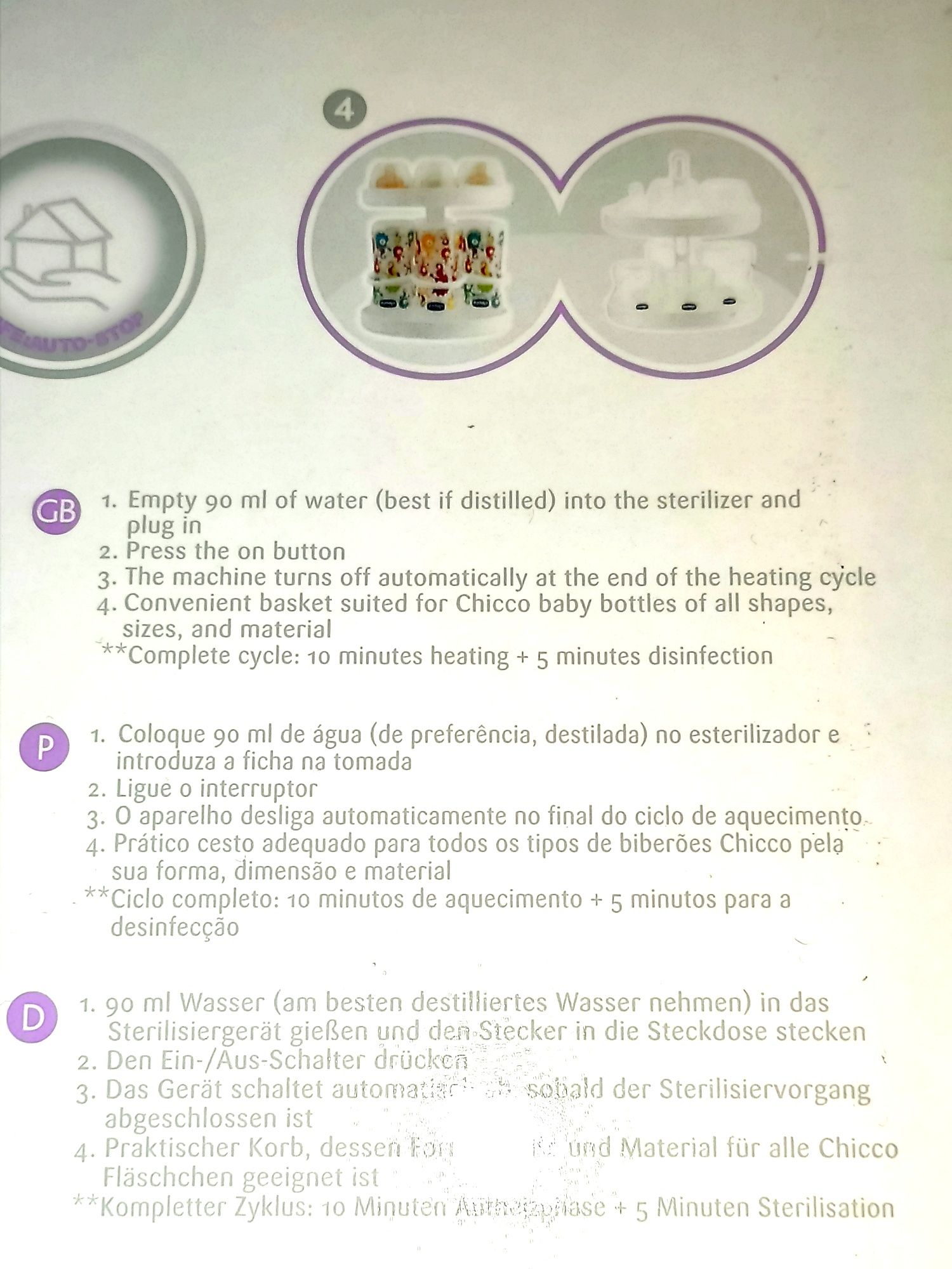 Esterilizador da Chicco para biberões