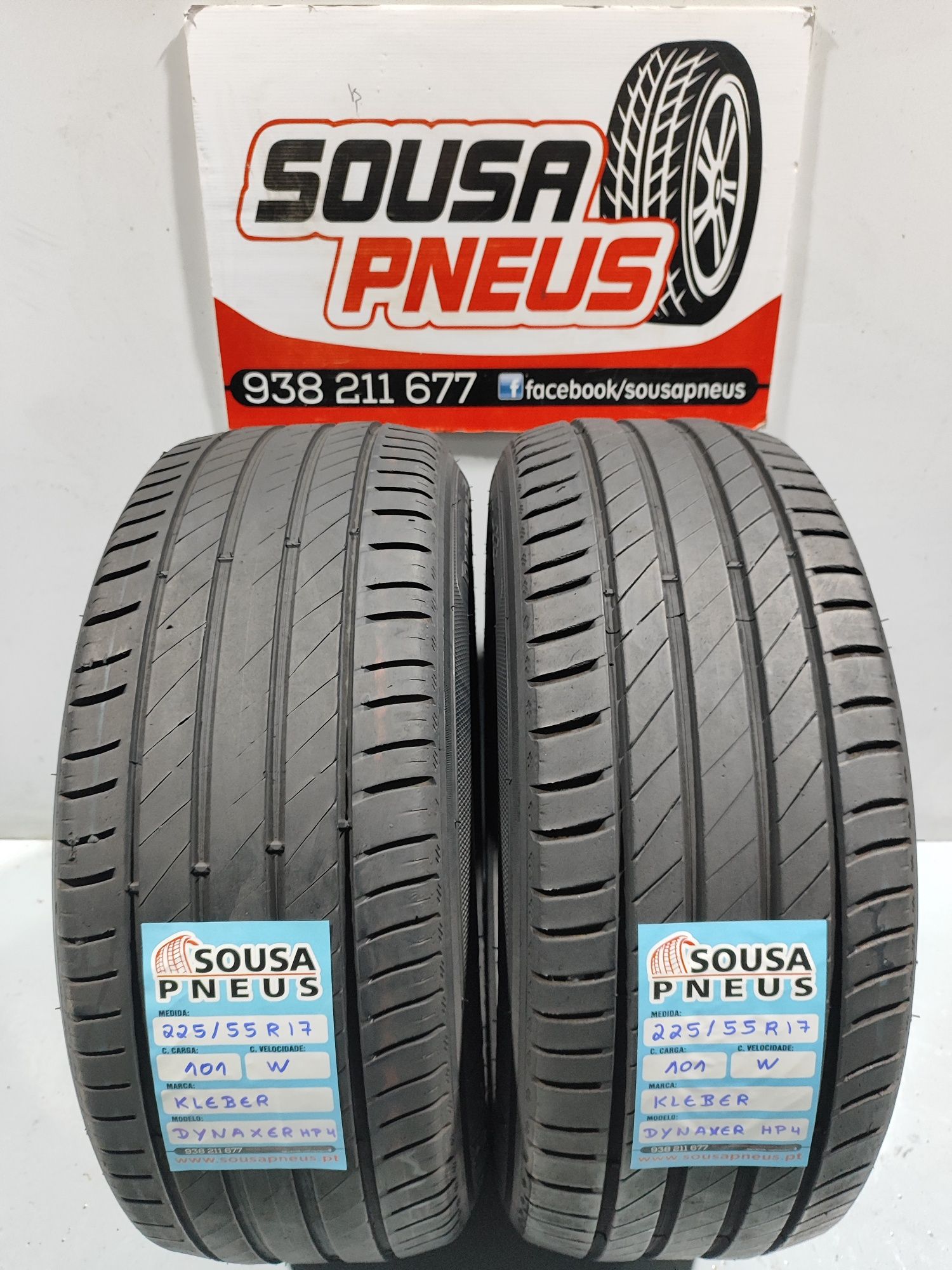 2 pneus semi novos 225-55R17 Kleber - Oferta dos Portes