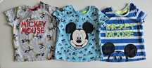 Komplet, zestaw niemowlęcy; 3 x T-shirty koszulki; 74;  Mickey