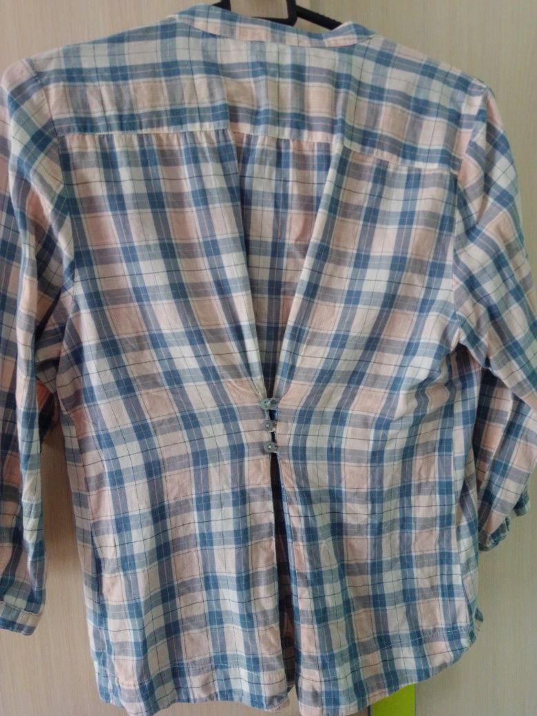 Bluzka koszulowa w kratkę XL