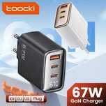 Зарядний пристрій Toocki 67W GaN USB C, PPS PD QC4.0, з дисплеєм