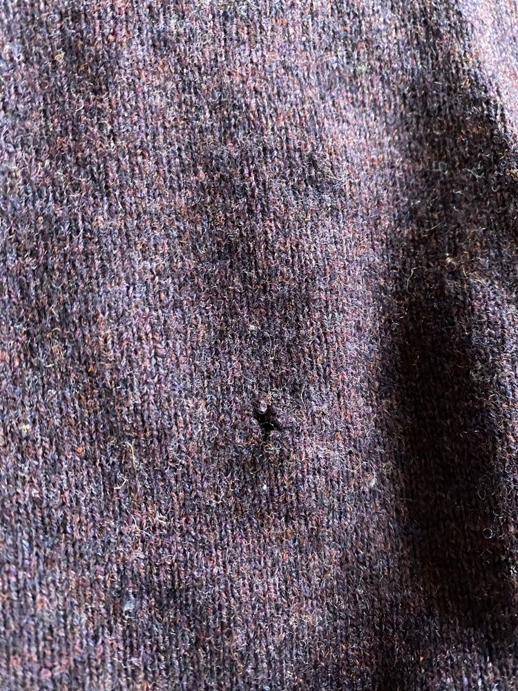 Sweter męski wełniany L Marks&Spencer fioletowy