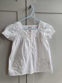 Biała bluzka retro vintage haftowana t-shirt koszula rozmiar 116 122