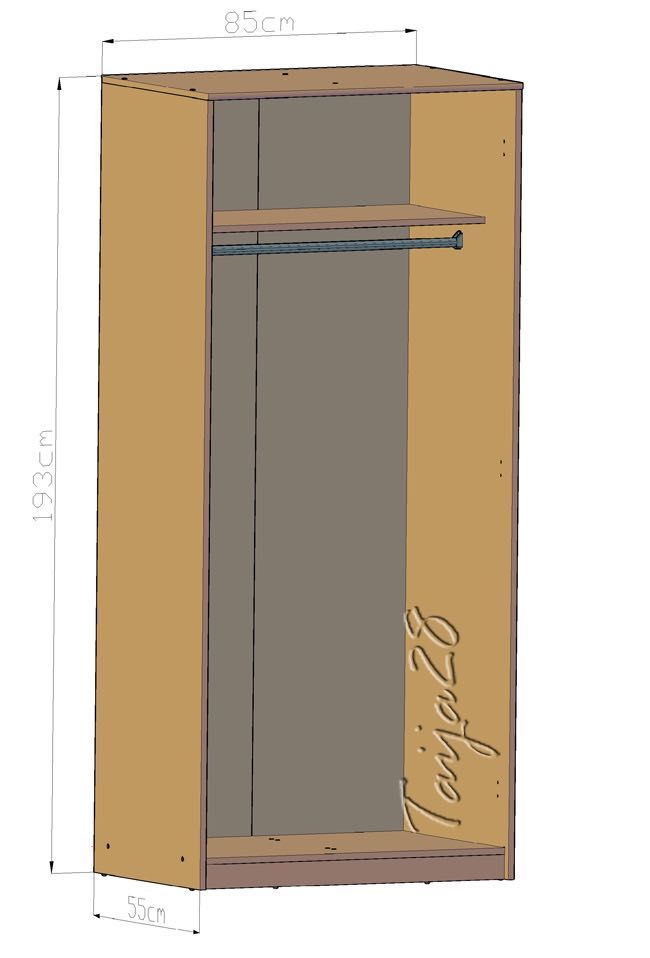NOWA szafa z drążkiem  - 3 kolory 193x85x55