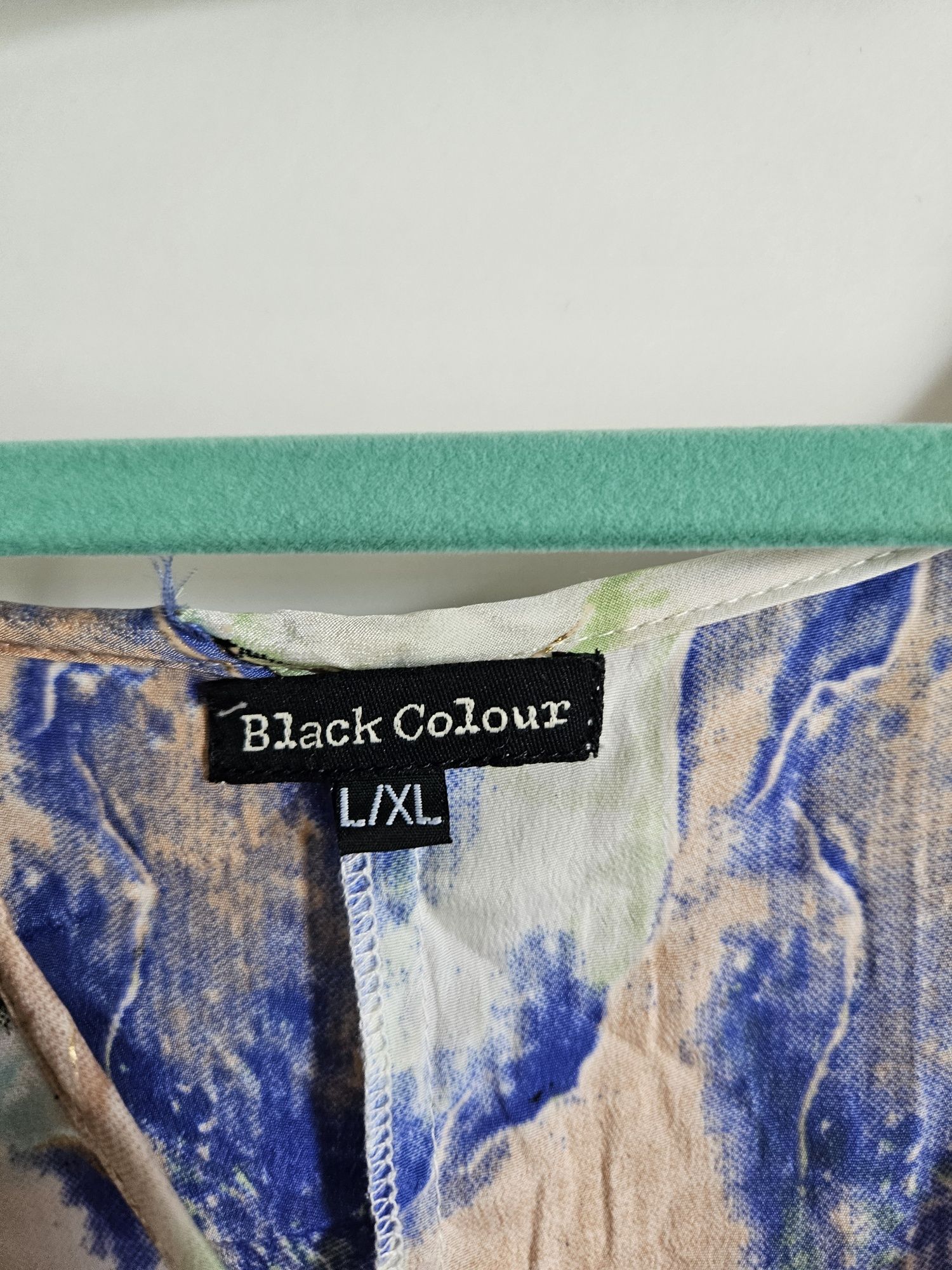 Black colour maxi sukienka na plażę narzutka pareo r  l xl