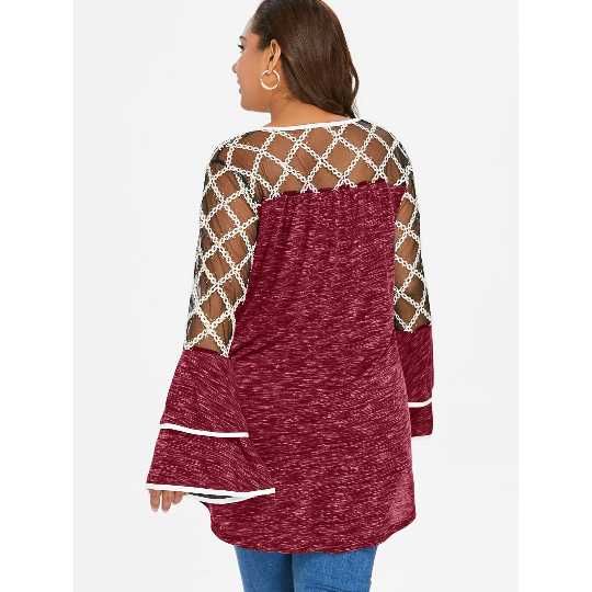 túnicas em malhinha e renda  com folhos nas mangas