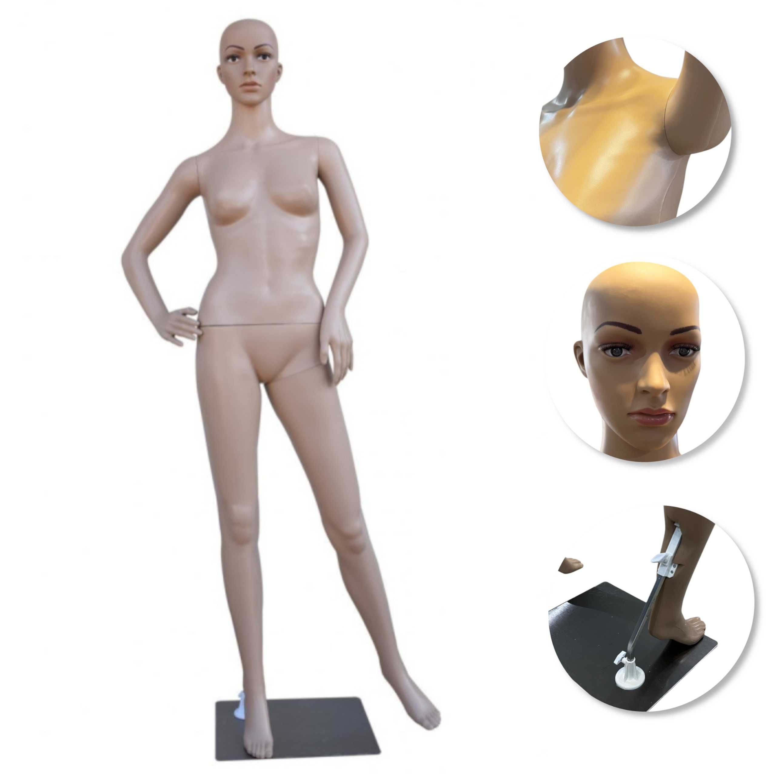 manekin damski realistyczny wystawowy całopostaciowy z peruką 175 cm
