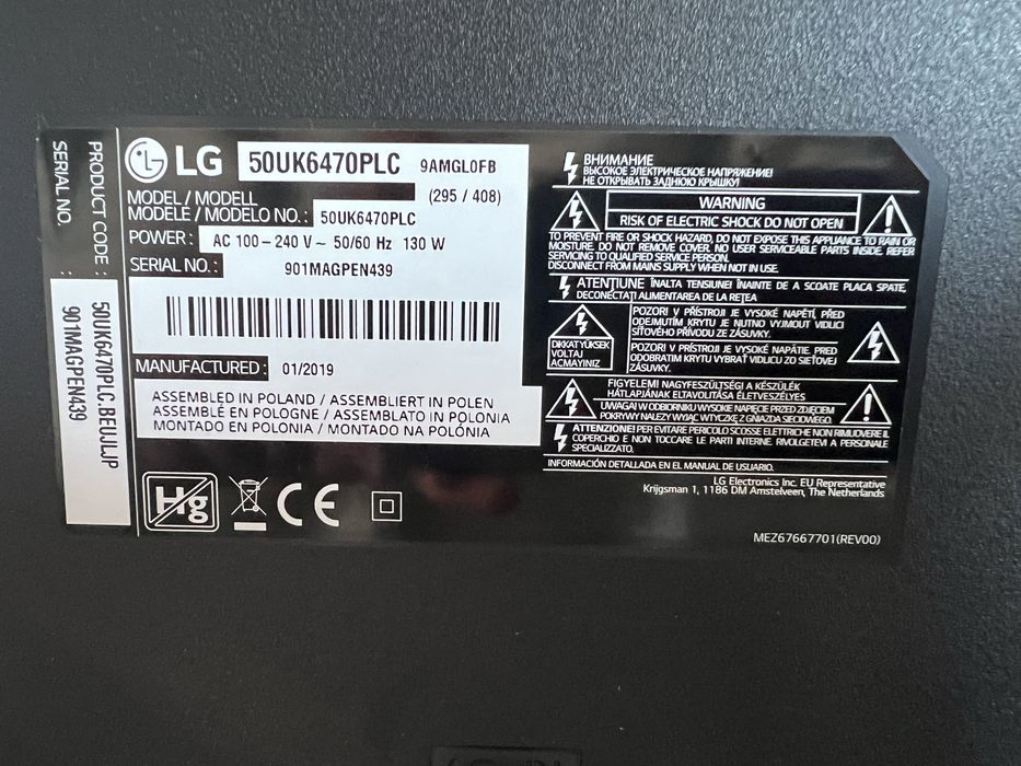 SMART TV LG 50”.                                    .