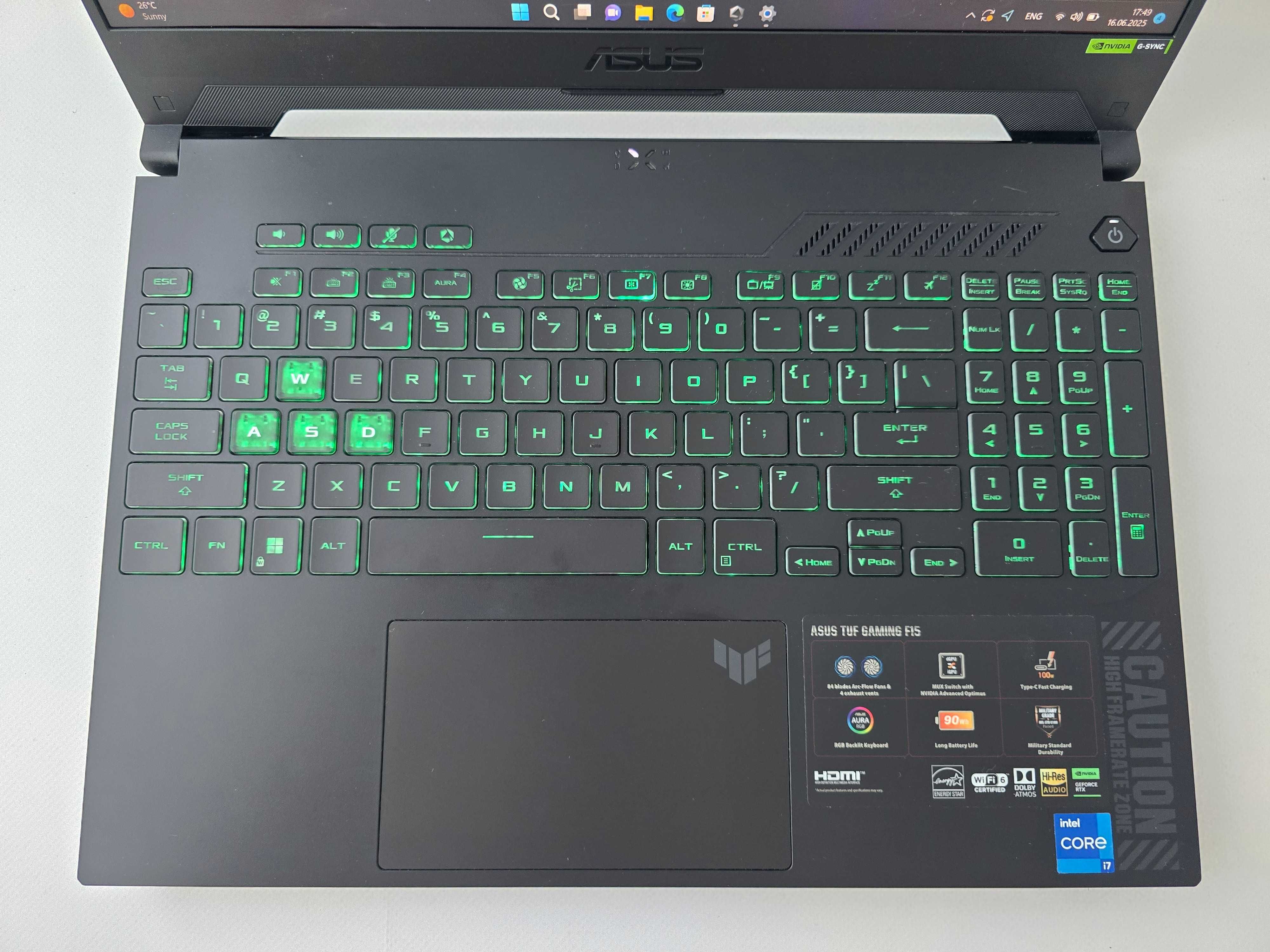 Ноутбук Asus TUF Gaming F15 2023/I7 12700H/RTX 4070/RAM 16GB/SSD 512GB