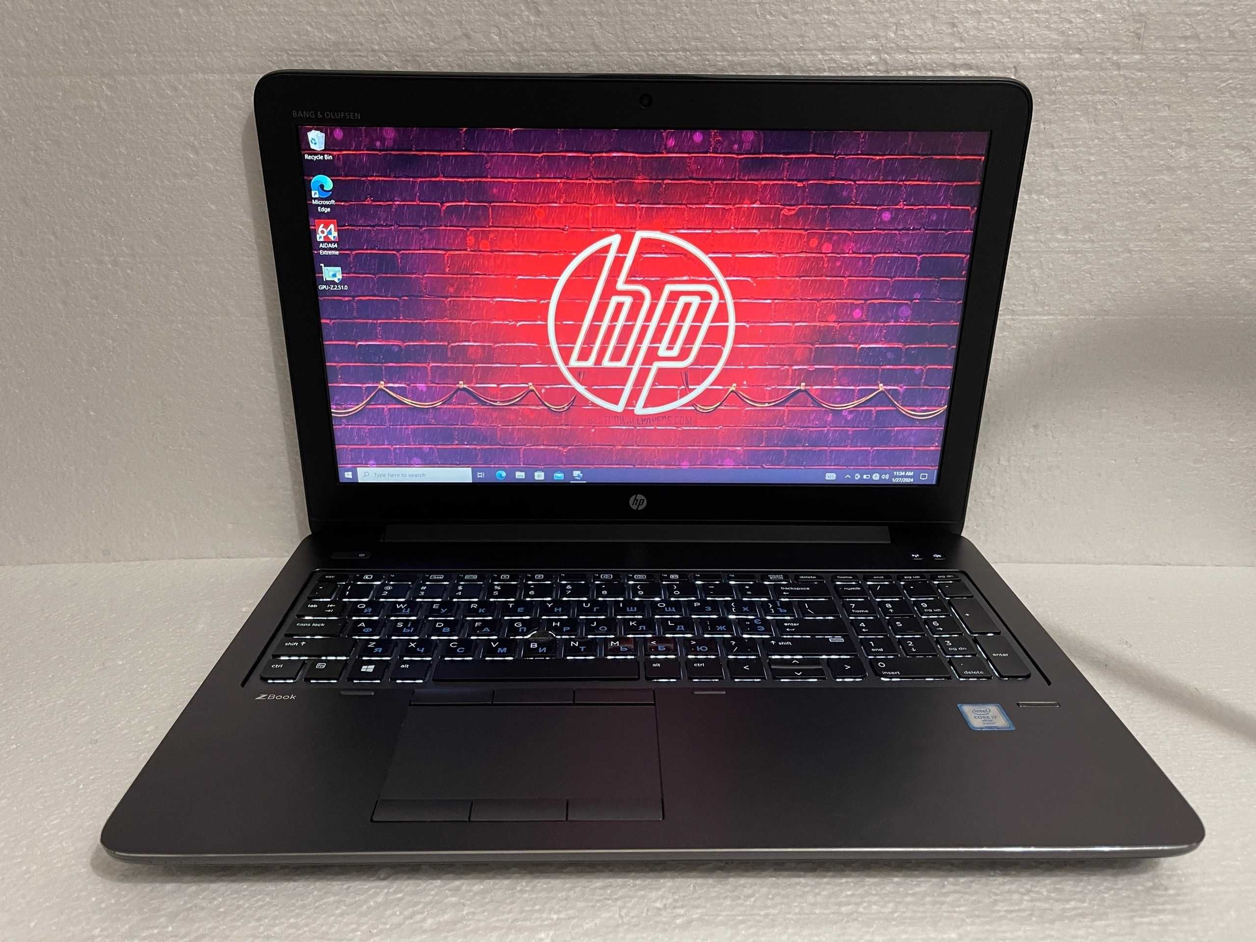 Игровой ЗВЕРЬ! HP ZBook 15 + (Core i7 8" ЯДЕР) + 16 DDR4 + Видео GDDR5