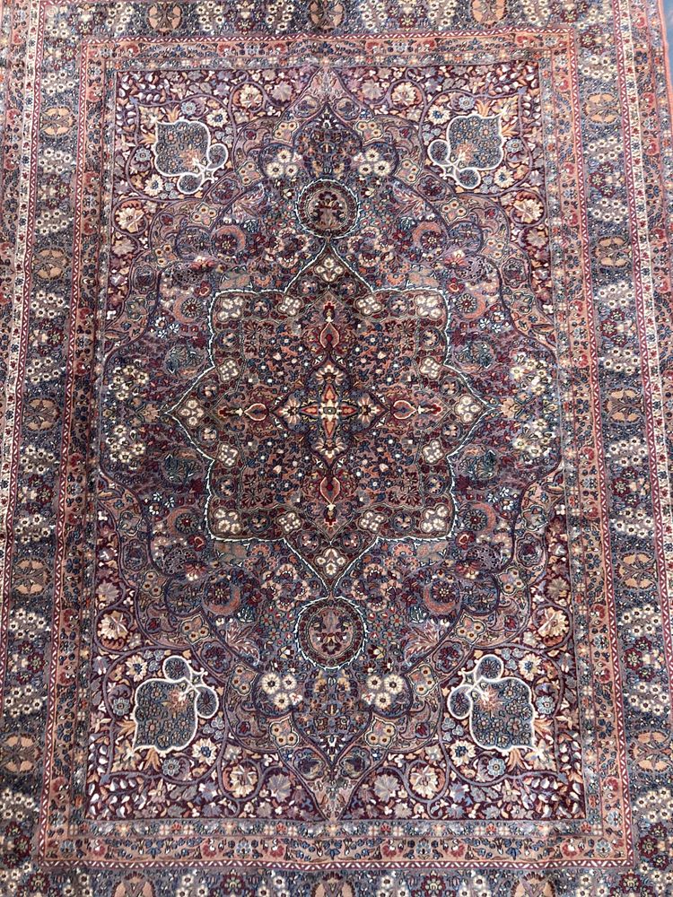 Duży dywan vintage 350x250 Shah Abbas rudo-różowy Iran, lata 70.