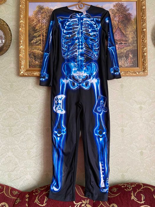 Костюм скелет з принтом що світиться в темряві 11-12 р, 146-152 см