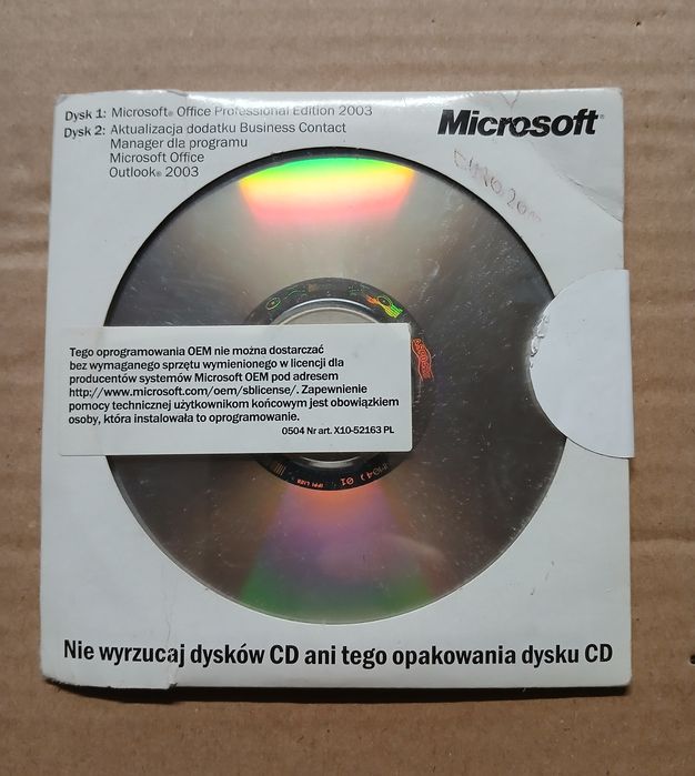 Microsoft Office Professional Edition 2003 w wersji OEM (Original Equi