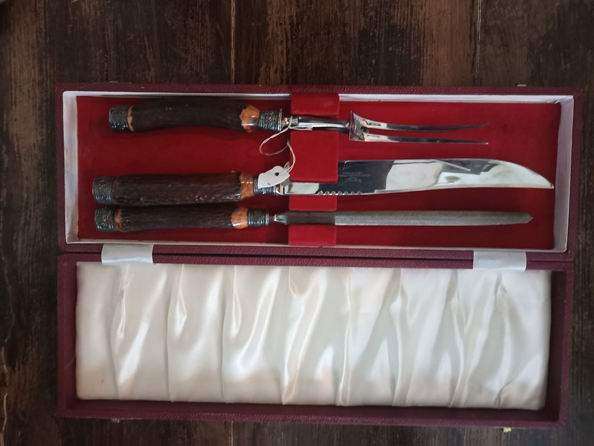 Zestaw do krojenia mięsa James Dixon & Sons Sheffield poroże