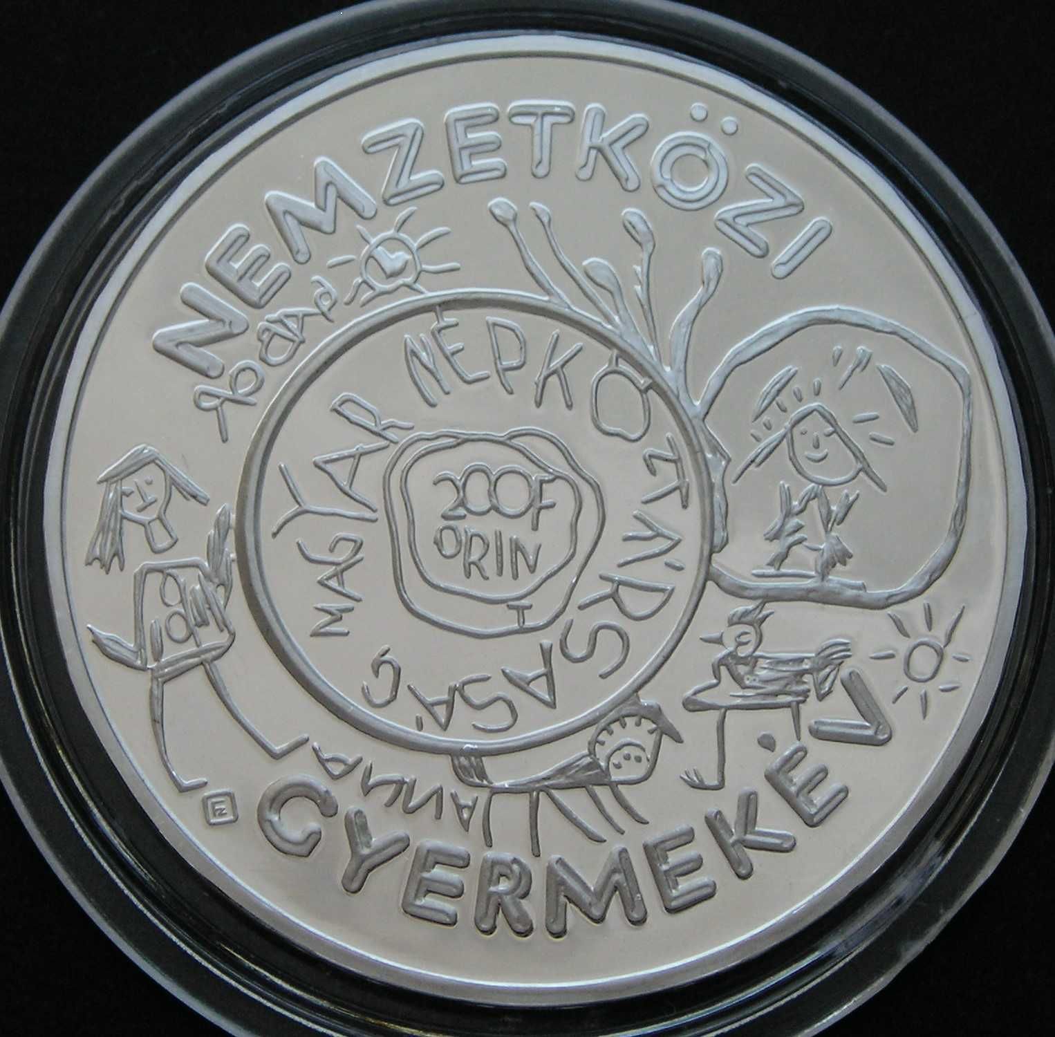 Węgry 200 forintów 1979 - srebro - Rok Dzieci - stan menniczy -