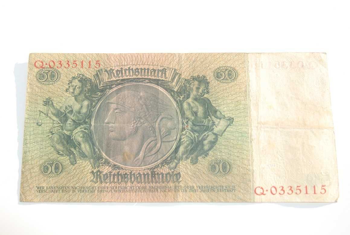 Stary banknot 50 marek 50 reichsmark 1933 antyk