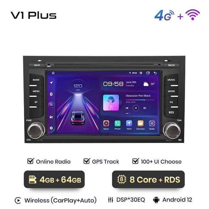 Radio nawigacja Seat Leon MK3 5F Ibiza 2016 Carplay Android 4GB 64GB