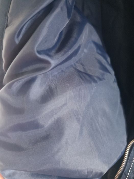 Kurtka zimowa granatowa damska długa ocieplana typu parka