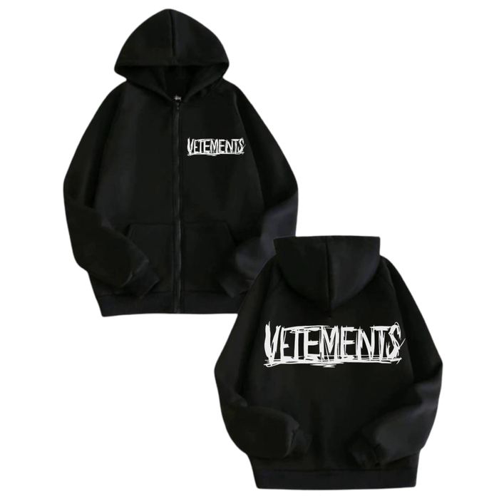 Зип-Худи Vetements Logo унисекс  Ветементс Ветмо кофта толстовка лонг