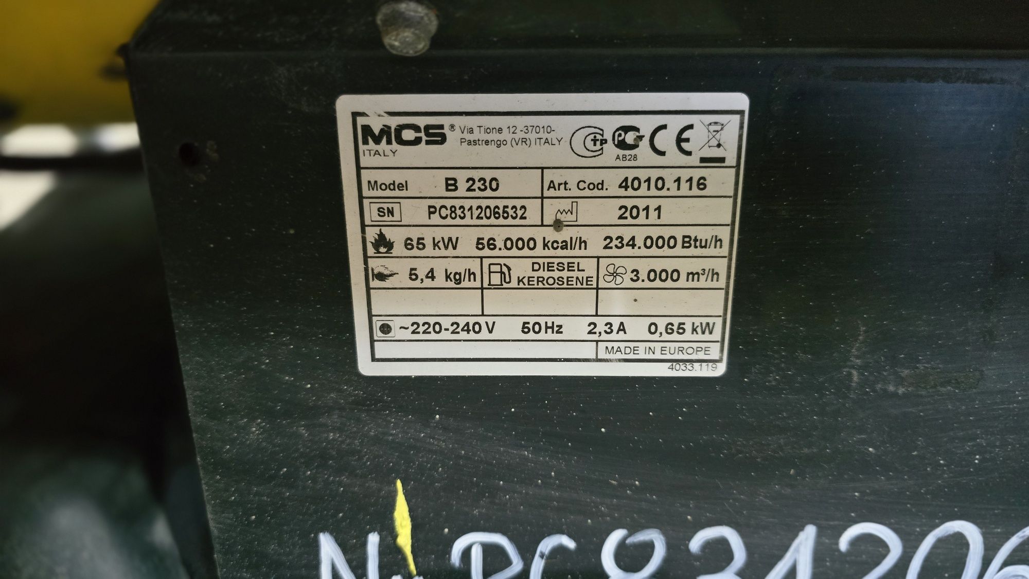 Nagrzewnica olejowa 65kW Master B230