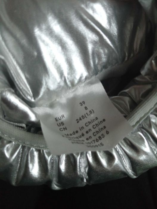 Srebrne śniegowce botki H&M 39