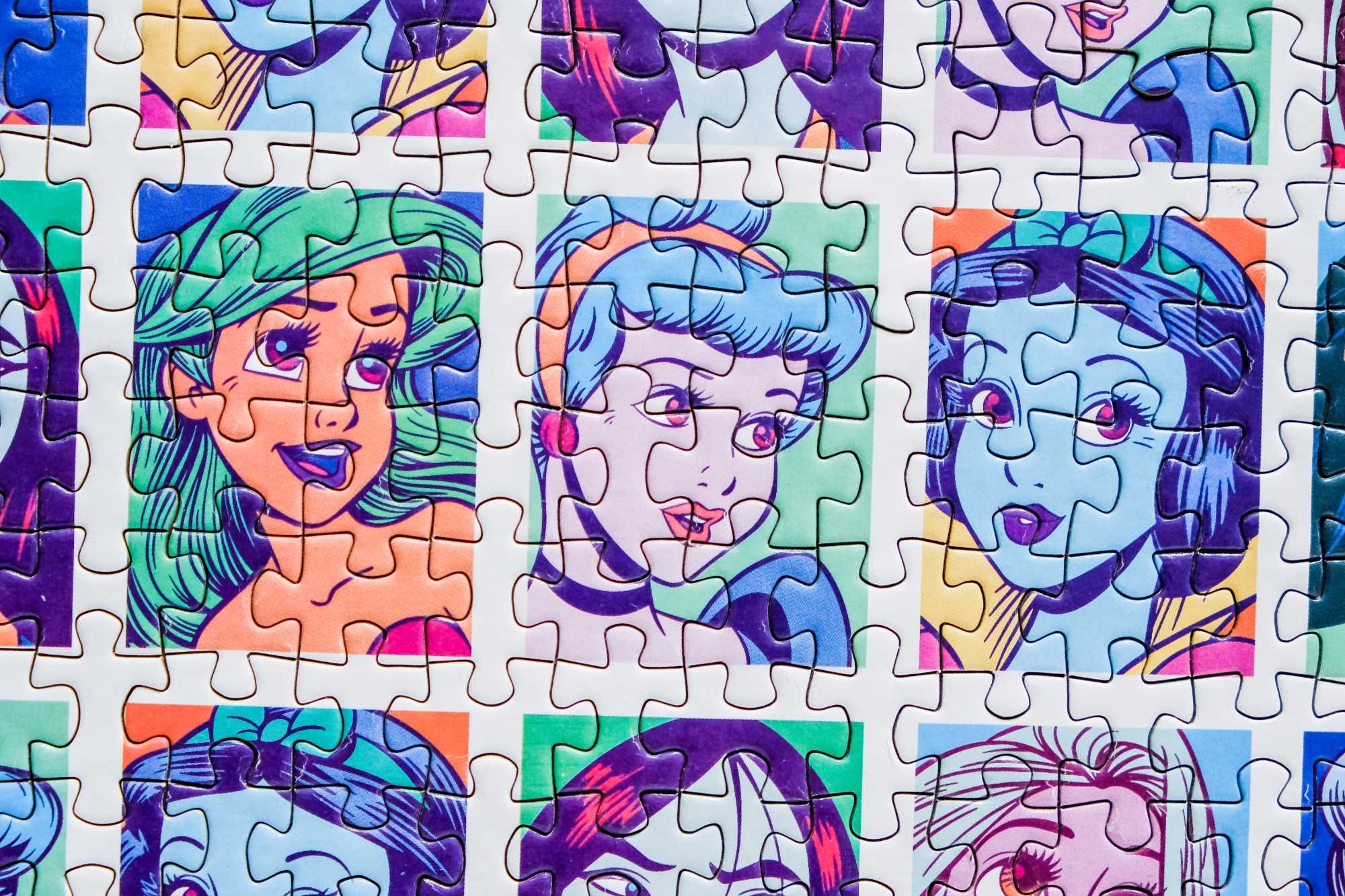 Puzzle USA Cardinal UNIKAT 500 el kompl twarze księżniczek Disney