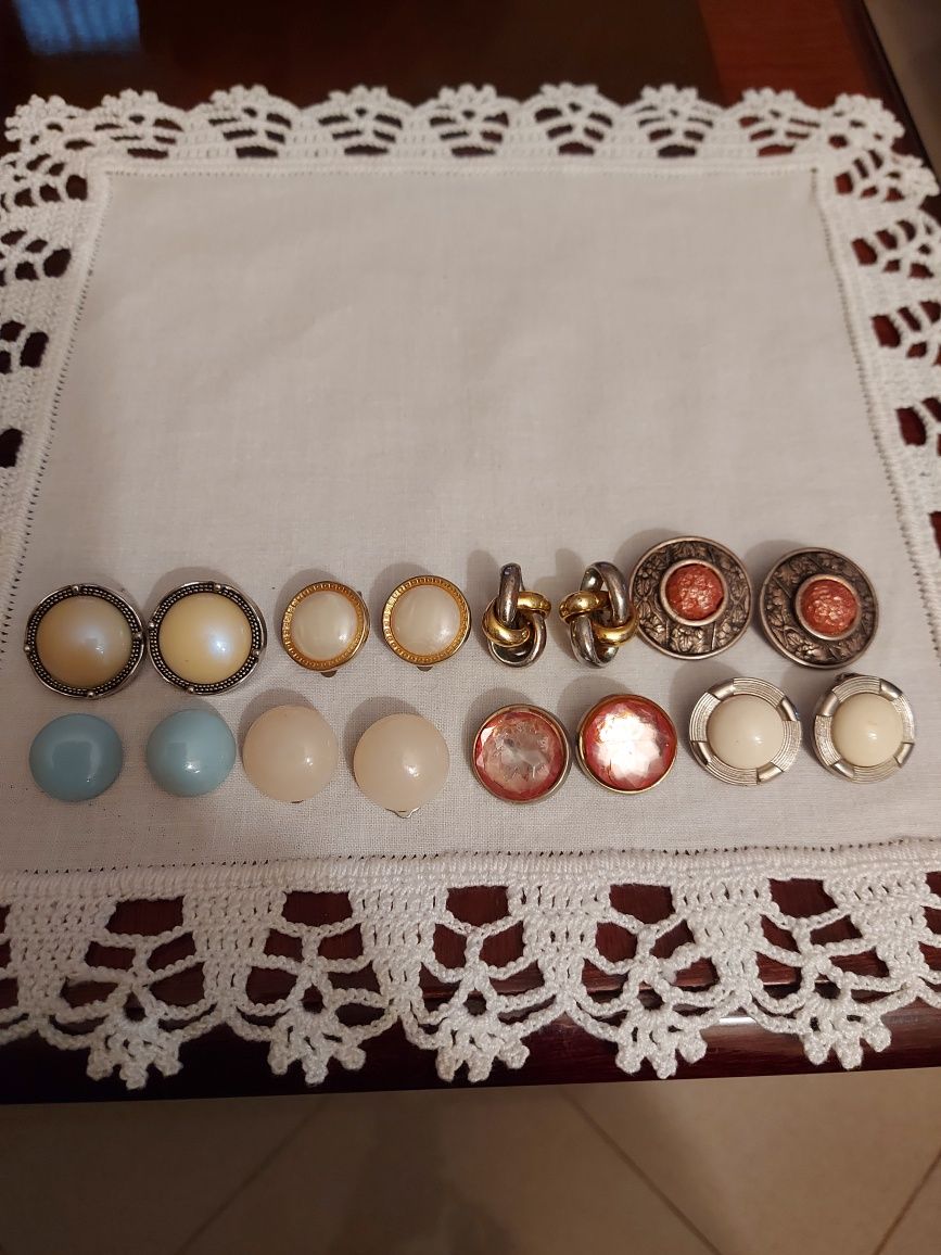 8 Brincos Clips (conjunto) Vintage.
