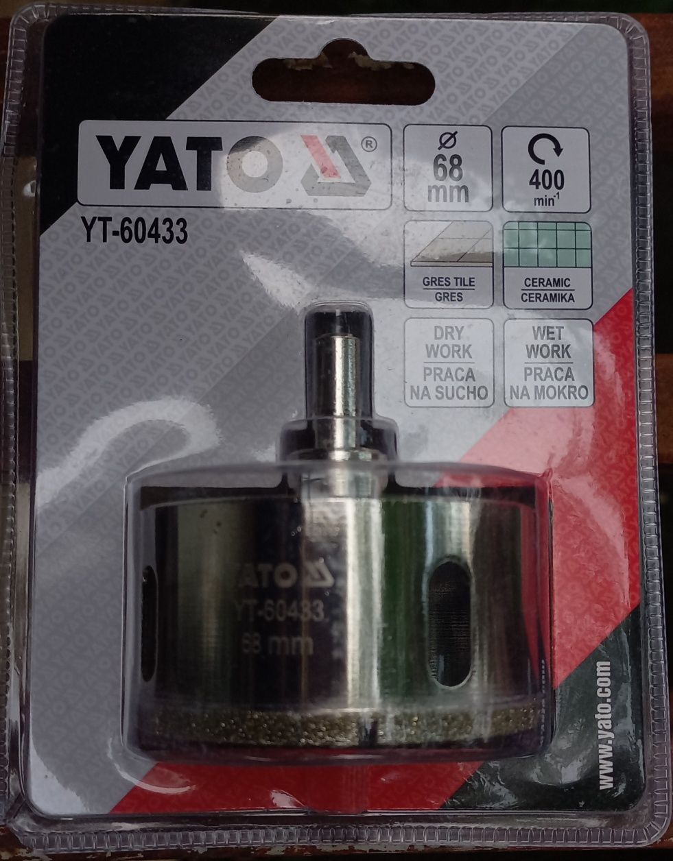 Алмазна коронка YATO YT-60433 68 мм — нова