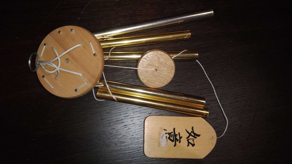 Dzwonki wietrzne złote rurki chińskie buddyzm