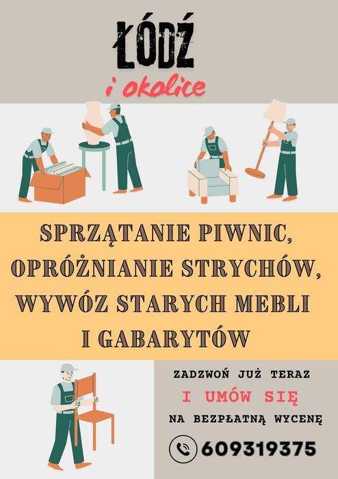 Opróżnianie mieszkań, profesjonalne sprzątanie i wywóz starych mebli