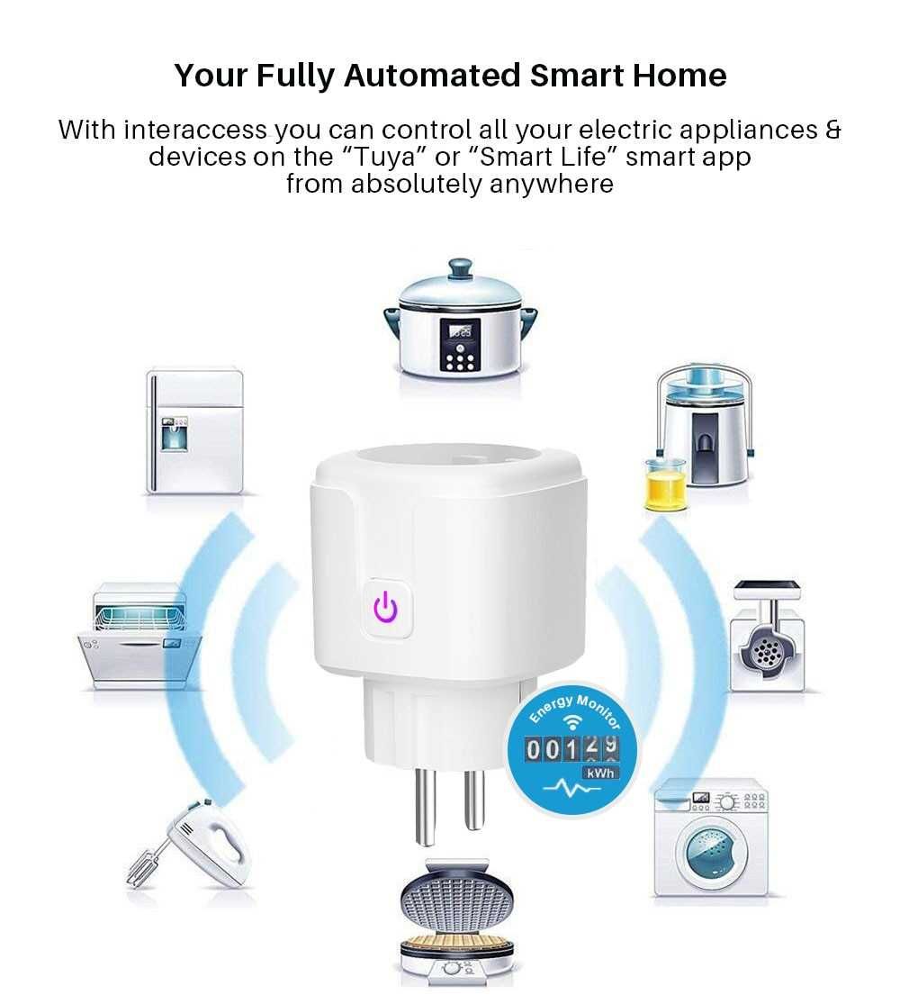 Tomada Inteligente 16A WiFi * Tuya * Medição Consumo Alexa Google Home