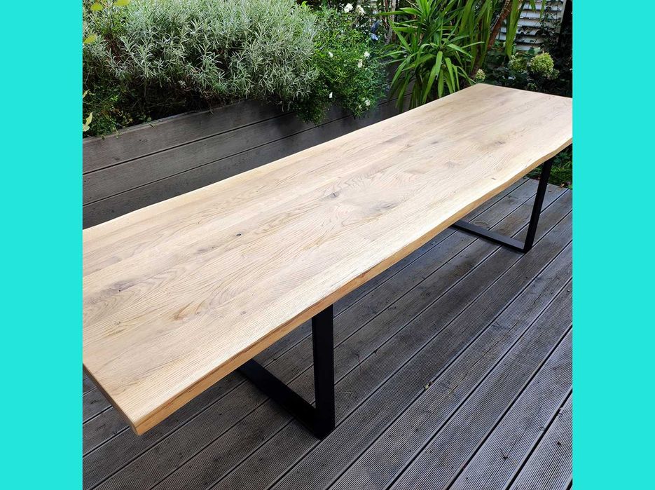 Piękny DĘBOWY STÓŁ, metalowe nogi, olejowosk, loft, przecena z 5 tys.