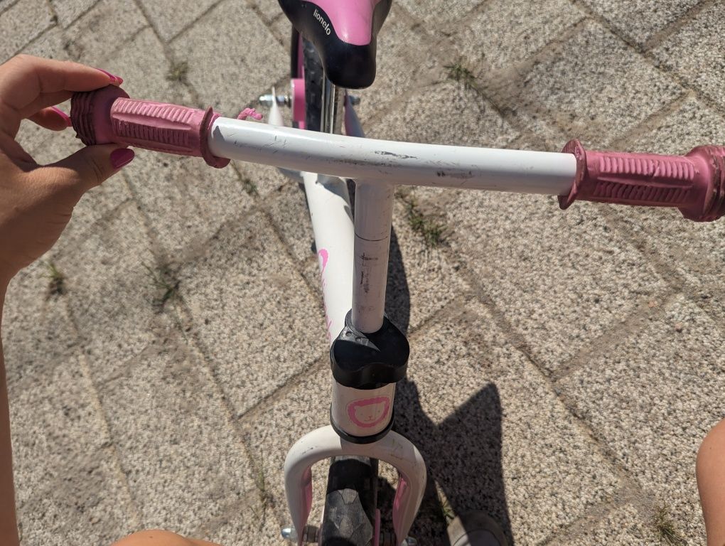 Rower rowerek biegowy Lionelo biało różowy