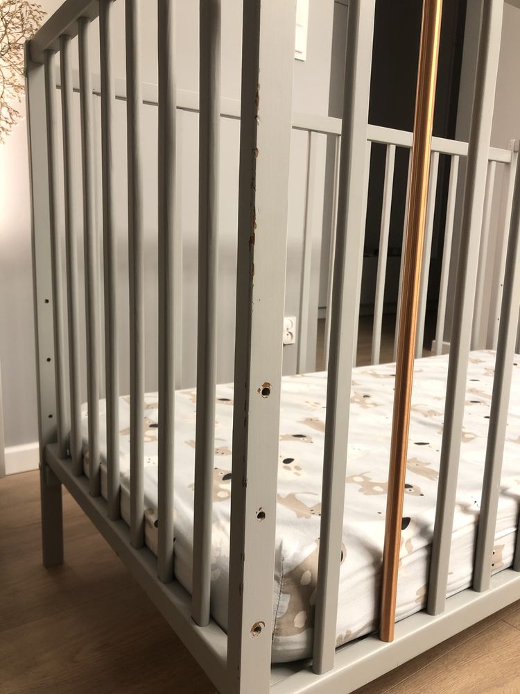 Łóżeczko niemowlęce Stardust Cot 120×60 Craft szarość