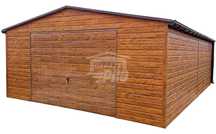 Garaż blaszany 6x6m Brama uchylna drzwi 2x okno rynny dach GP447