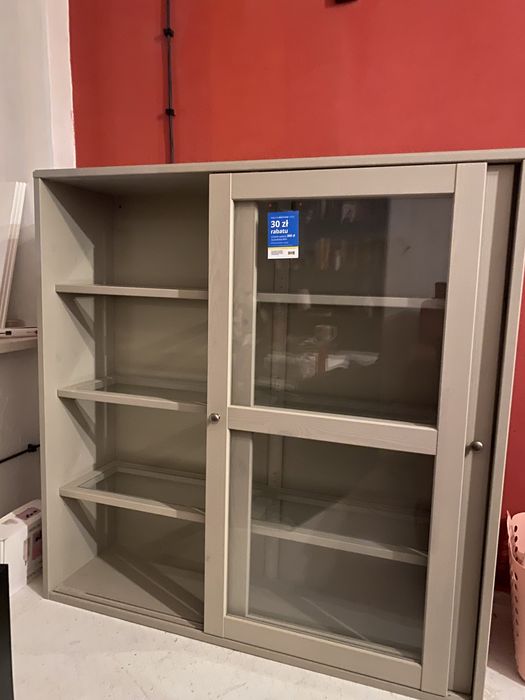 witryna szafka szafa ikea havsta z litego drewna sosny