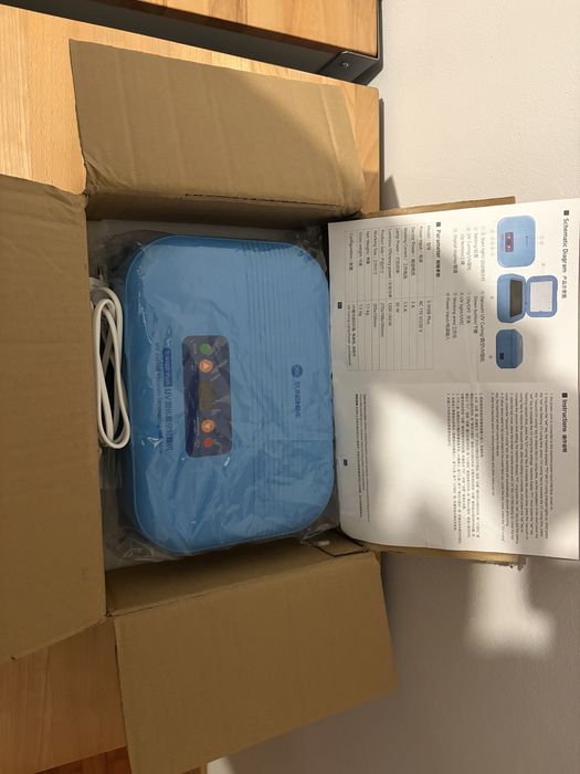 Máquina vácuo e cura UV