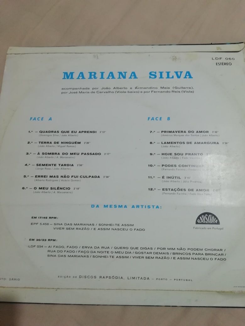 Disco Vinil Mariana Silva