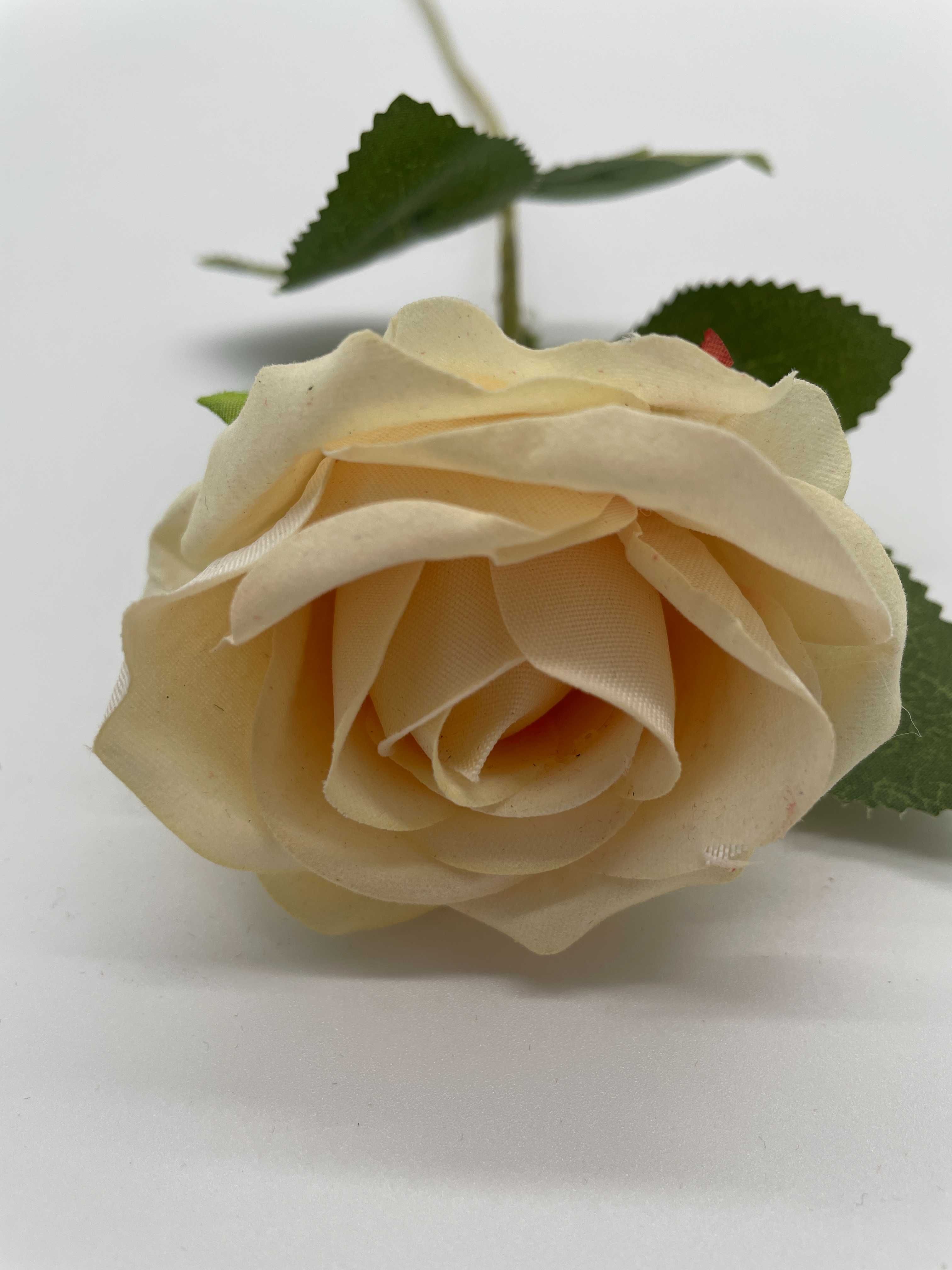 Róża 50 cm kolor Champagne Wazon Ozdoba Sztuczny Kwiat