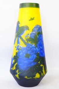 Szklany wazon Emile Galle Style ptaki piękny na prezent 10
