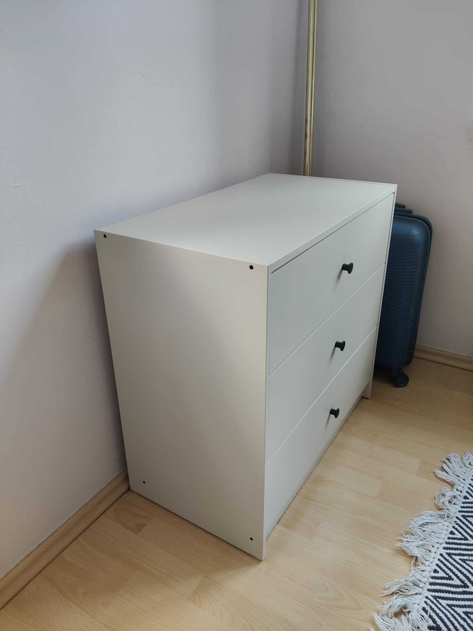 KOMODA GURSKEN , 3 szuflady, jasny beż