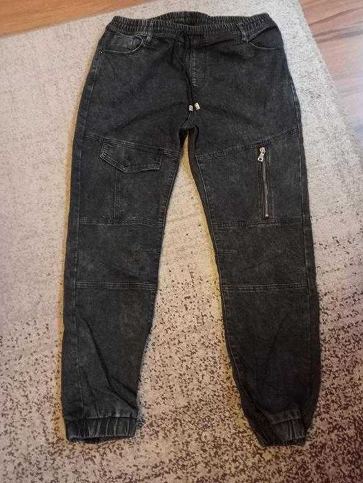 Jeansy spodnie jeansowe męskie czarne rozmiar XL joggery męskie