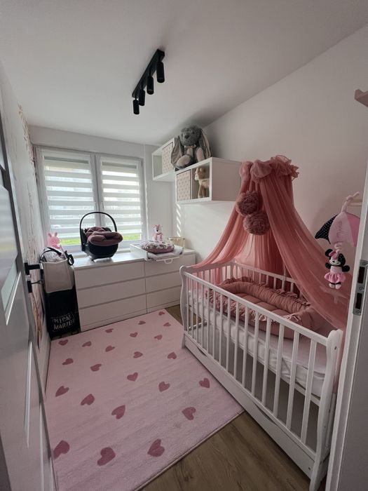 Zestaw łóżeczko JULIA 120x60 wraz z materacem i baldachimem