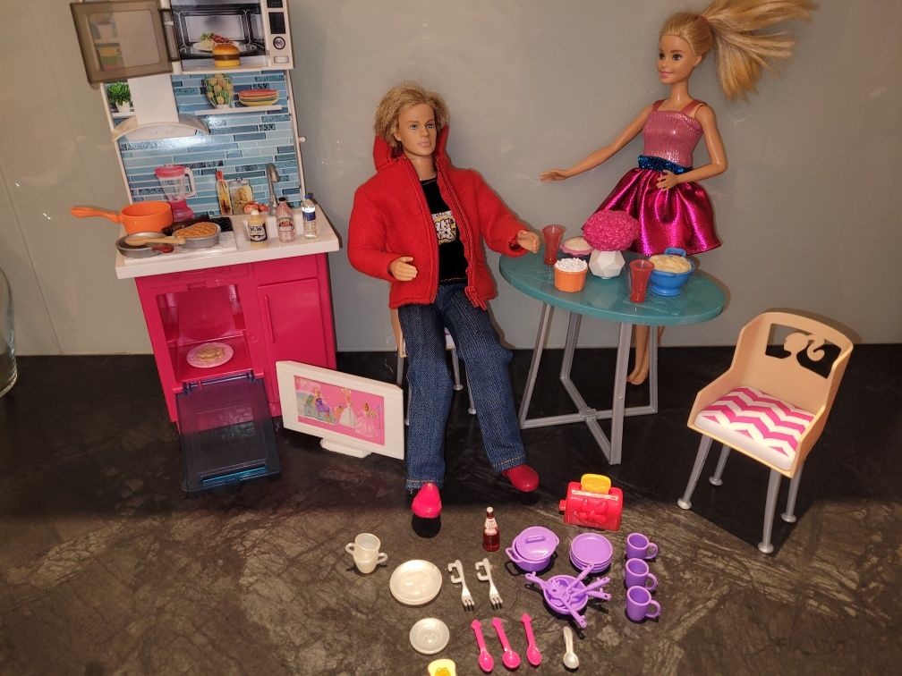 Barbie i Ken kuchnia jadalnia akcesoria