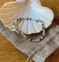 Bransoletka elastyczna z kamieni naturalnych kwarc perła hematyt