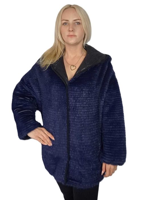 Elegancka dwustronna kurtka damska- kolor Spectrum Blue