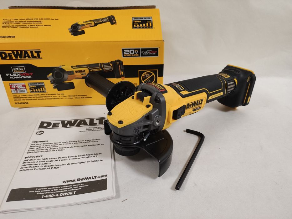 Безщіткова кутова шліфмашина болгарка DeWALT DCG409VS XR 20Vmax