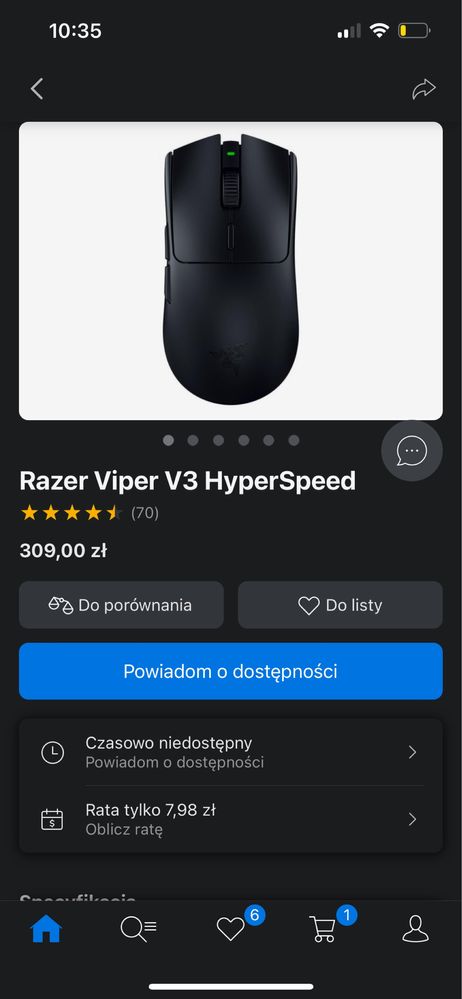 Myszka gamingowa Razer Viper V3 Hyperspeed