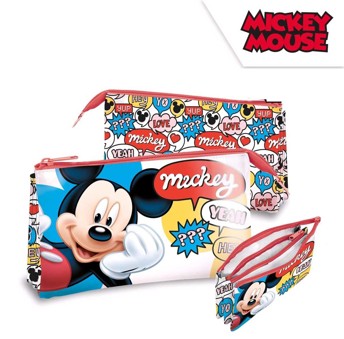 Trzykomorowy piórnik / Saszetka portfel Myszka Mickey Miki Disney