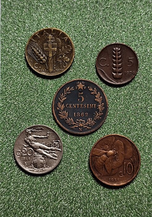 Италия империя чентезимо 1931, 1940, 1924, 1914, 1862